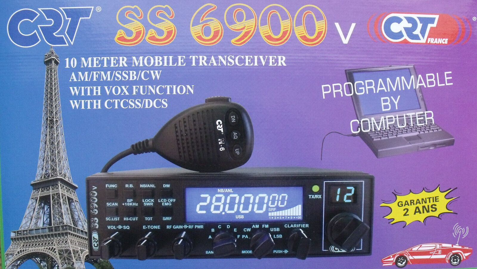 CRT SUPERSTAR SS 6900 V BLUE V8 RICETRASMITTENTE NUOVA VERSIONE CON DIMMER