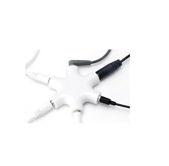 CELLY SDOPPIATORE FINO A 5 ENTRATE PER JACK 3.5 MM SPLITTER COLORE BIANCO