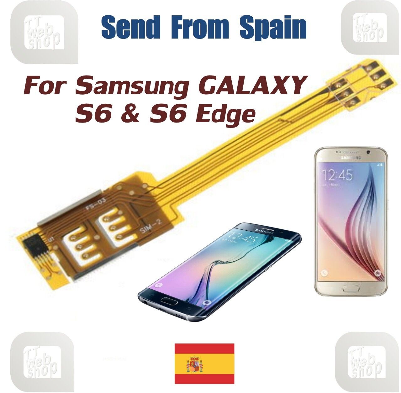 Double SIM Card Adattatore for Samsung Galaxy S6, S6 EDGE, Alpha, A3, A5 and A7
