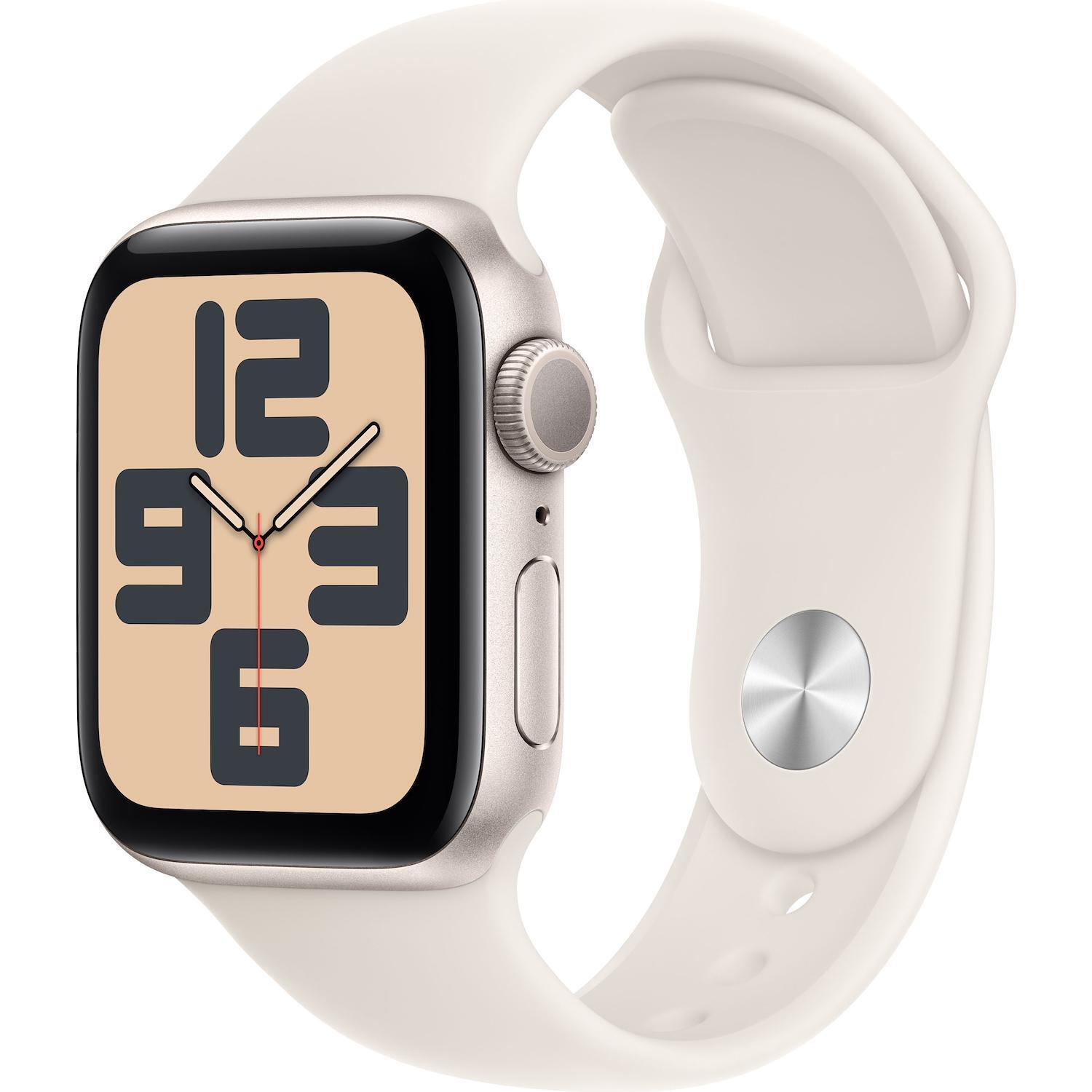 Apple Watch SE GPS 40mm con cassa in Alluminio Starlight e Starlight Sport Band