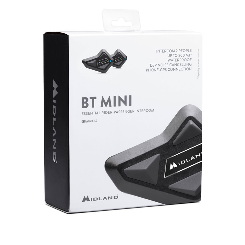Midland BT Mini Twin C1410.01, Moto Bluetooth Double Interfono, Auricolari con c