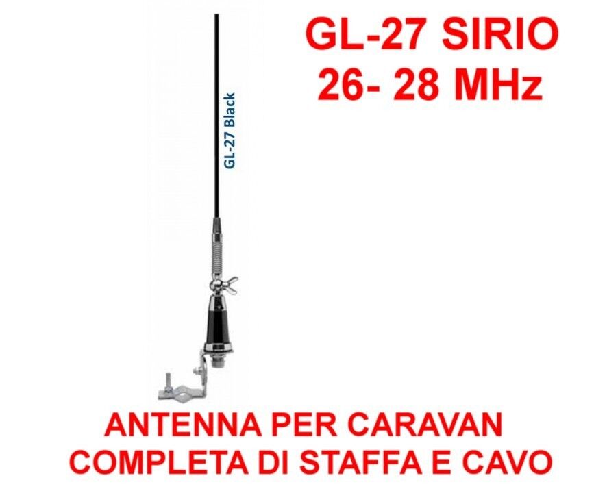 SIRIO GL-27 black - Antenna C.B. per caravan con attacco a specchio ASP-1 249005