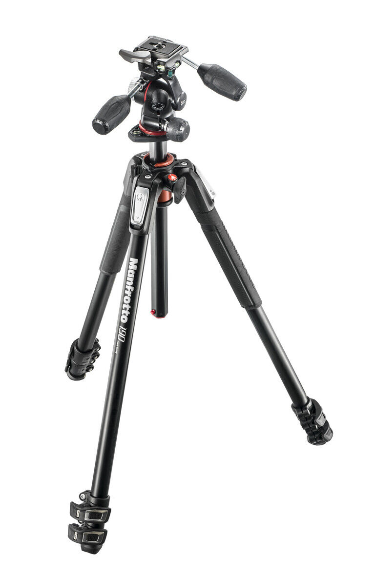 Manfrotto Treppiedi MK190XPRO3-3W Nero - Cavalletto 3 sezioni in alluminio + Tes