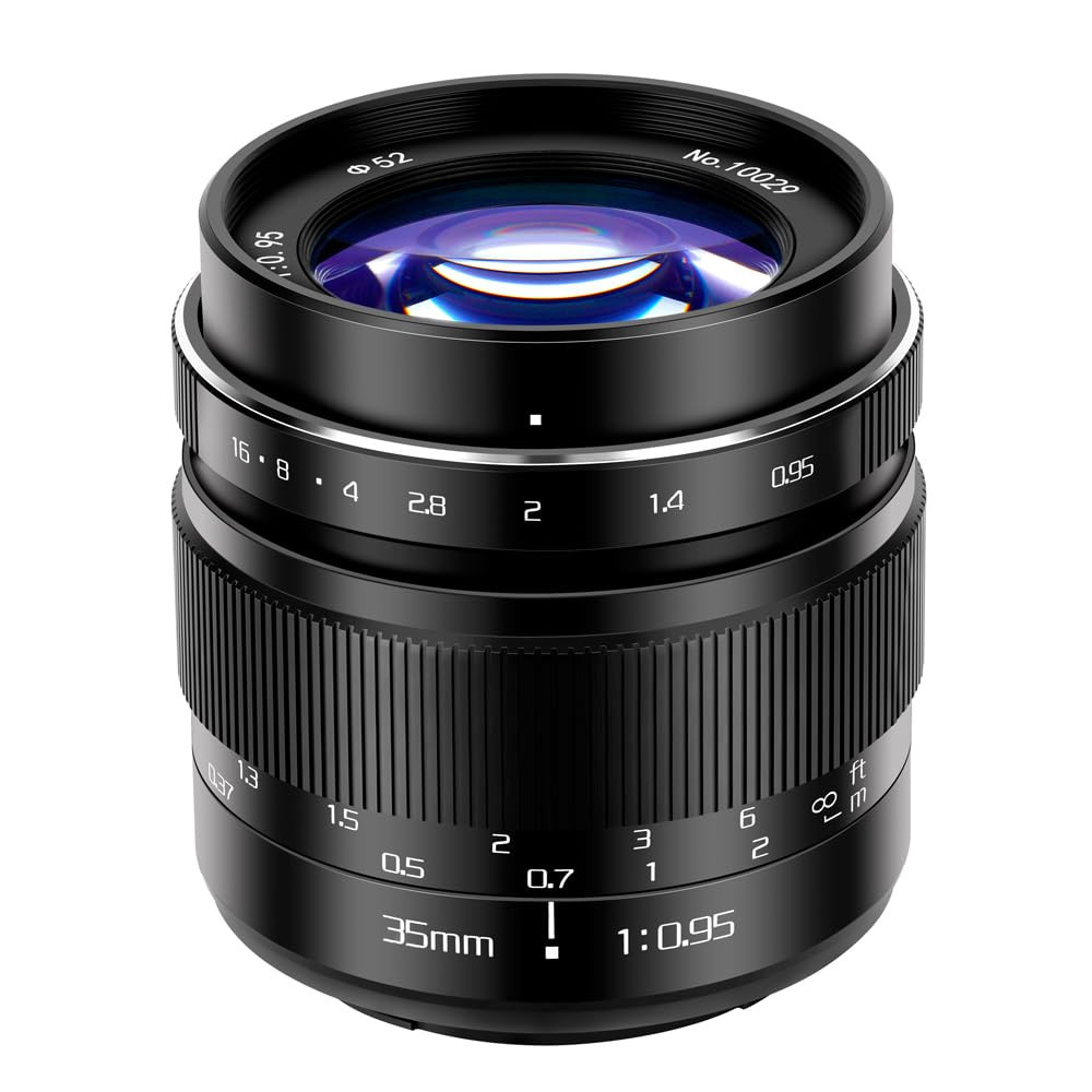 JINTU 35mm F0.95 Manuale Prime Obiettivo Ritratto Grande Apertura APS-C (A7Q)