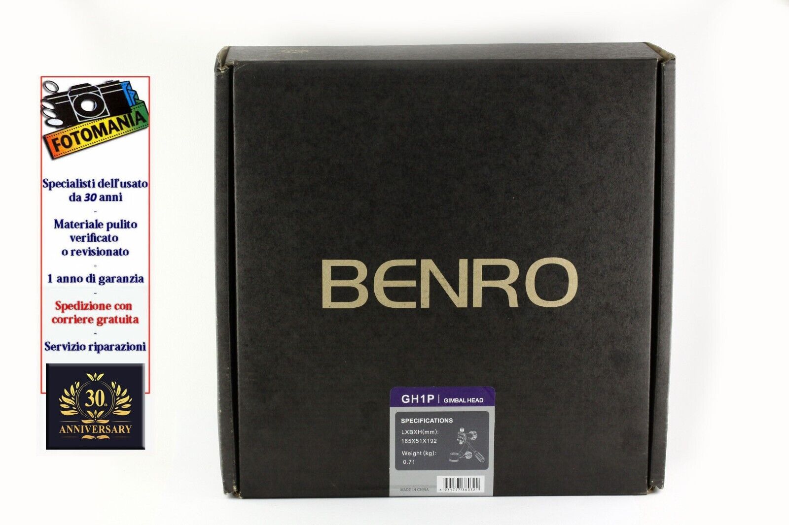 Benro testa gimbal professionale GH1P Nuova garanzia 24 mesi
