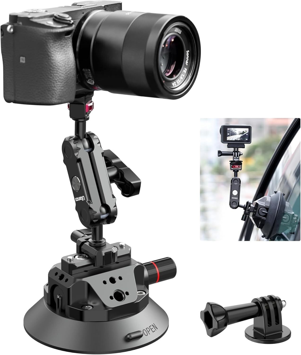 ULANZI SC-02 Supporto a Ventosa Braccio Magico per Fotocamere DSLR per GoPro