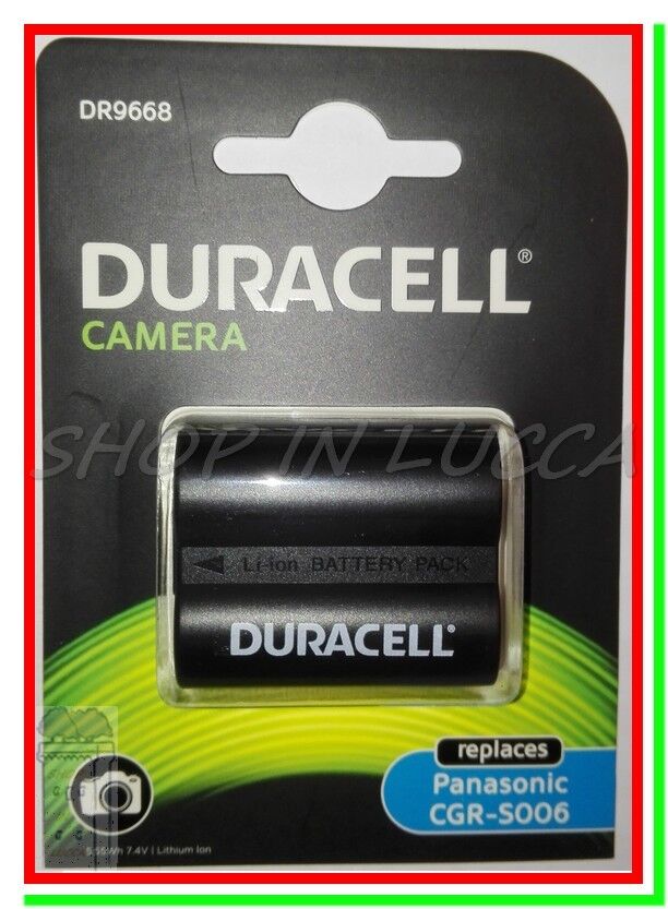 Batteria Ricaricabile DURACELL DR9668 = CGR-S006 x Lumix DMC-FZ50 FZ38