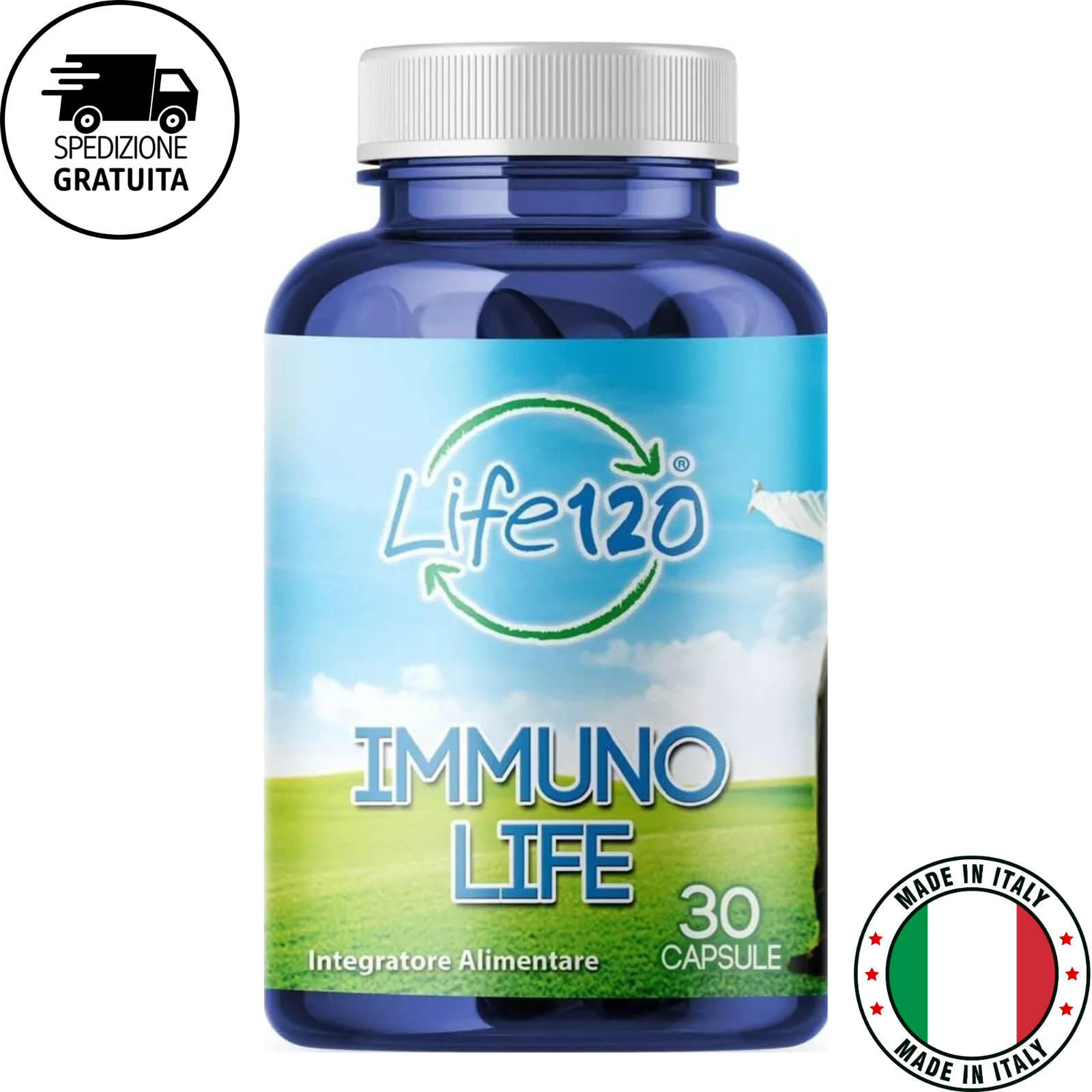 Life 120 | Immuno Life a base di estratti vegetali e vitamine | 30 Capsule