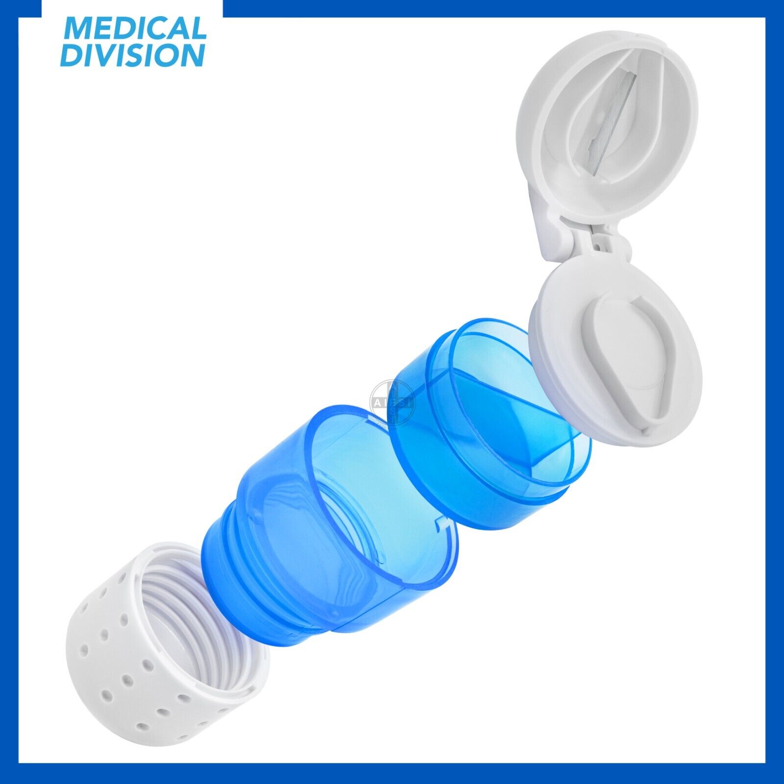 Frantuma taglia porta trita pillole pastiglie compresse - frantumapillole 3 in 1