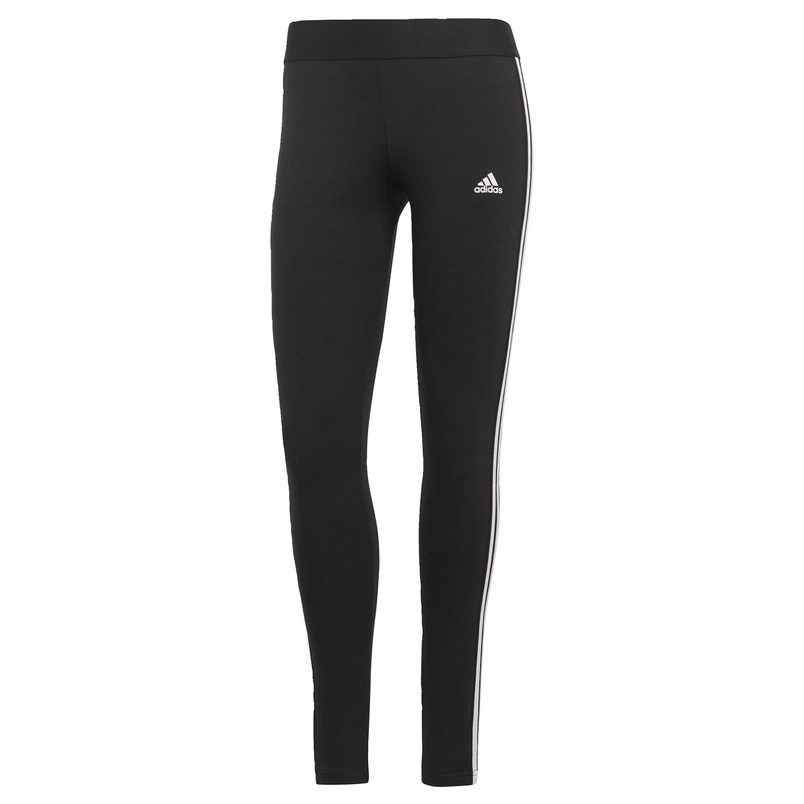 Adidas 3 Stripes Leggings, Black/White, L Donna