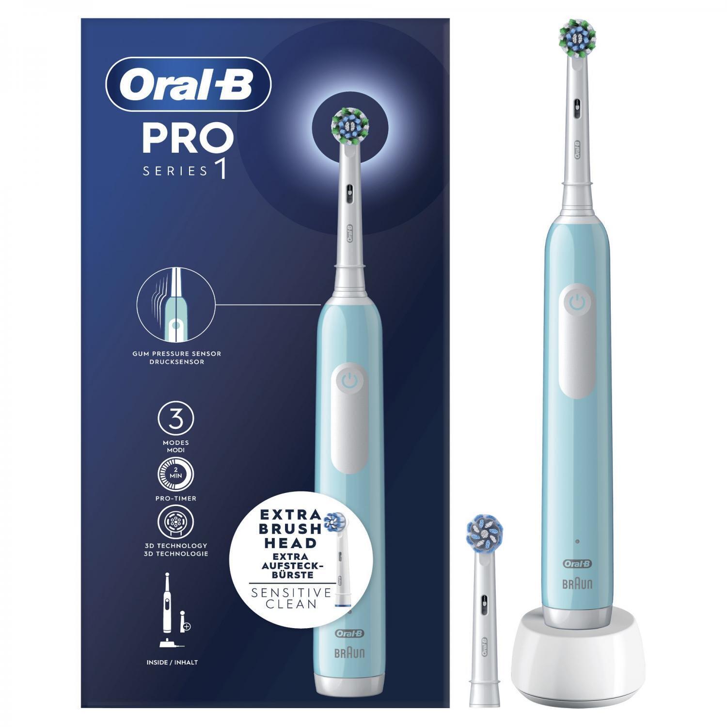 Oral-B Spazzolino Elettrico Series 1 Blu con 2 Testine PEVBRAPRO1CRSTQ