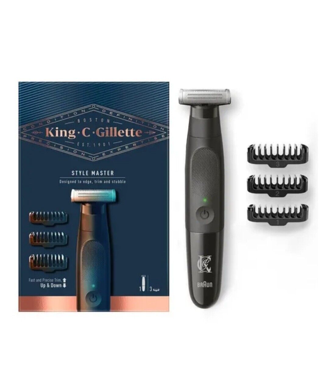 King C Gillette - Rasoio + 3 rifinitori