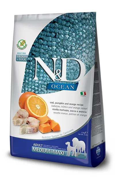 N&D Ocean Dog Low Med/Max Merluzzo 2,5 K