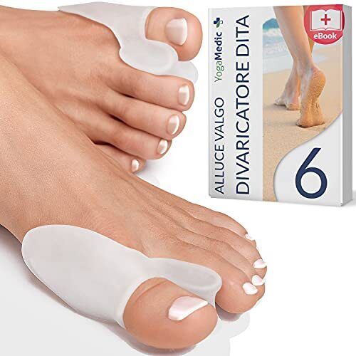 YOGAMEDIC® Tutore Alluce Valgo Correttore 6pz - Separatore Dita Piede, Raddrizz