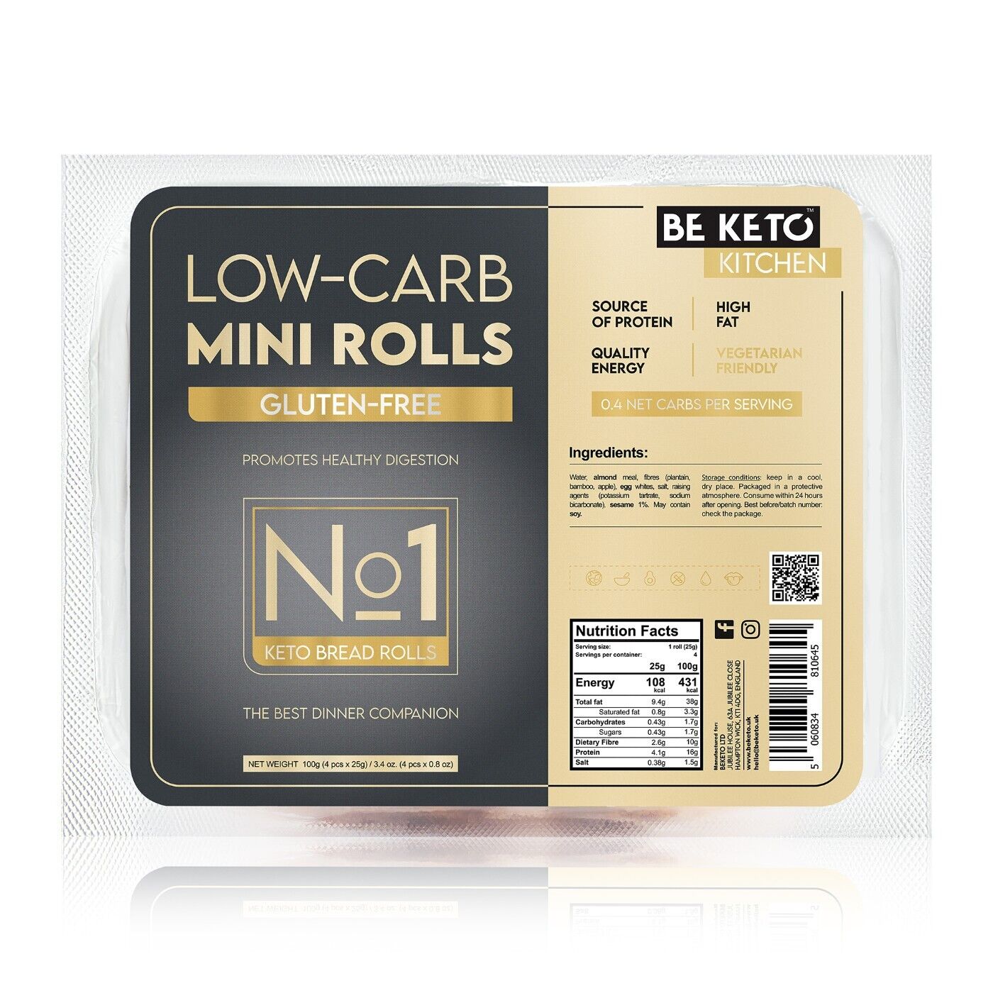 Panini senza glutine BeKeto Keto, 100 g