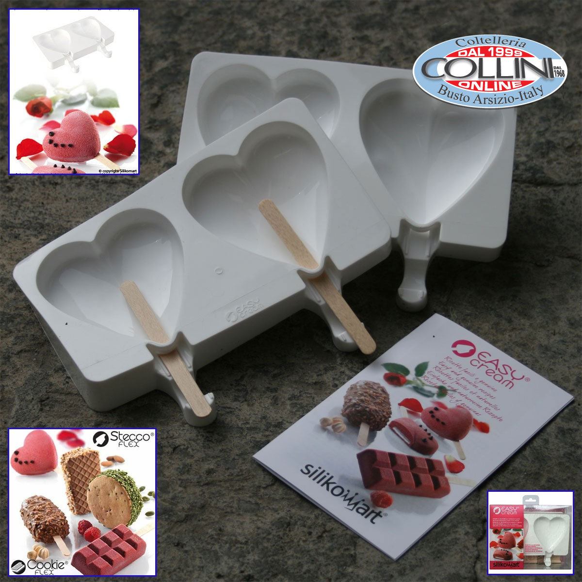 Silikomart - Easy Cream Heart-Ice - gelato cuore