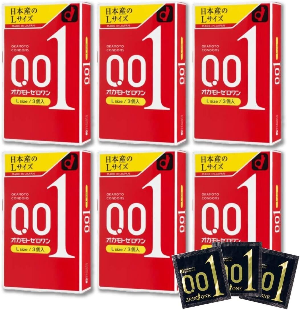 [6SET] Preservativo Okamoto Japan OKAMOTO ZERO ONE 001 0.01 GRANDE FORMATO 3 ...