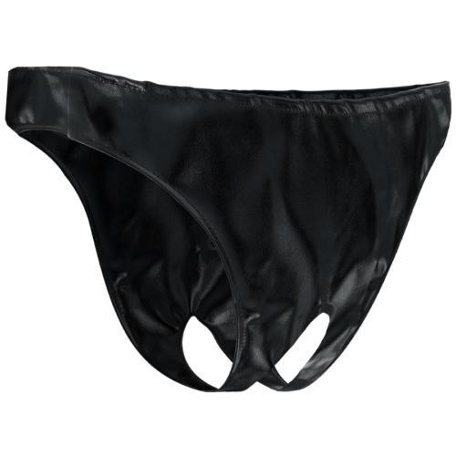 Slip intimo sexy aperto mutanda donna uomo per giochi erotici sadomaso bondage