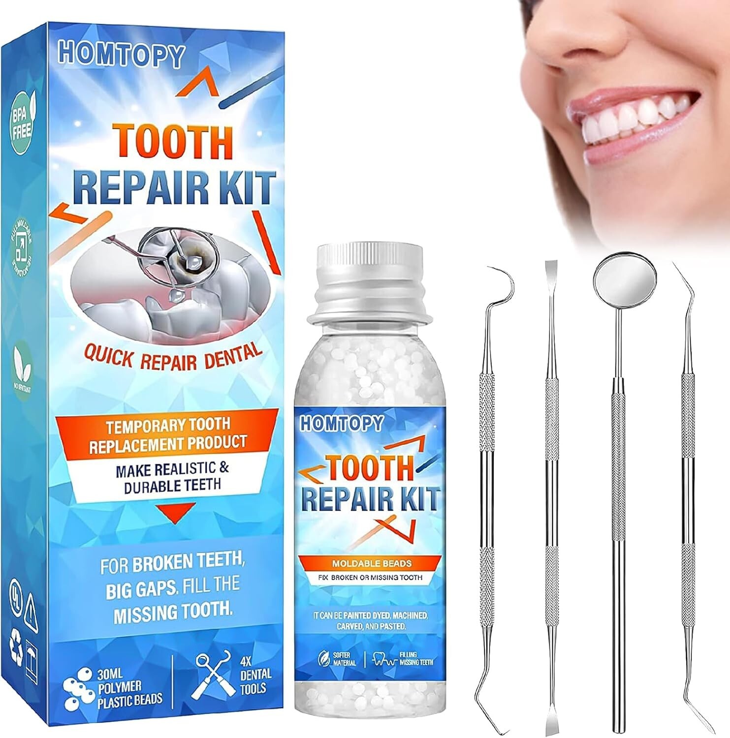 Denti Finti Da Applicare Soli Cemento Dentale Definitivo Per Pontefix (s8y)