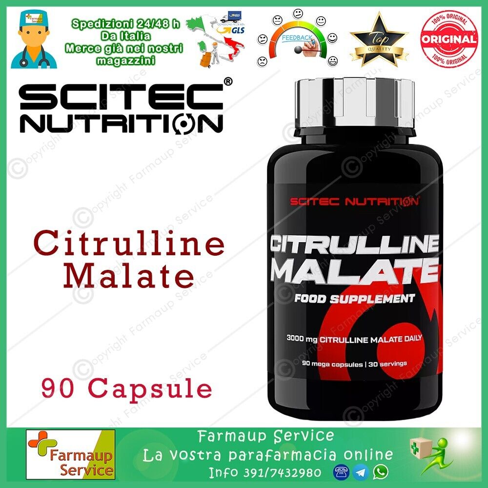 SCITEC NUTRITION Citrulline Malate 90c. L-Citrullina DL-Malato  Ossido Nitrico