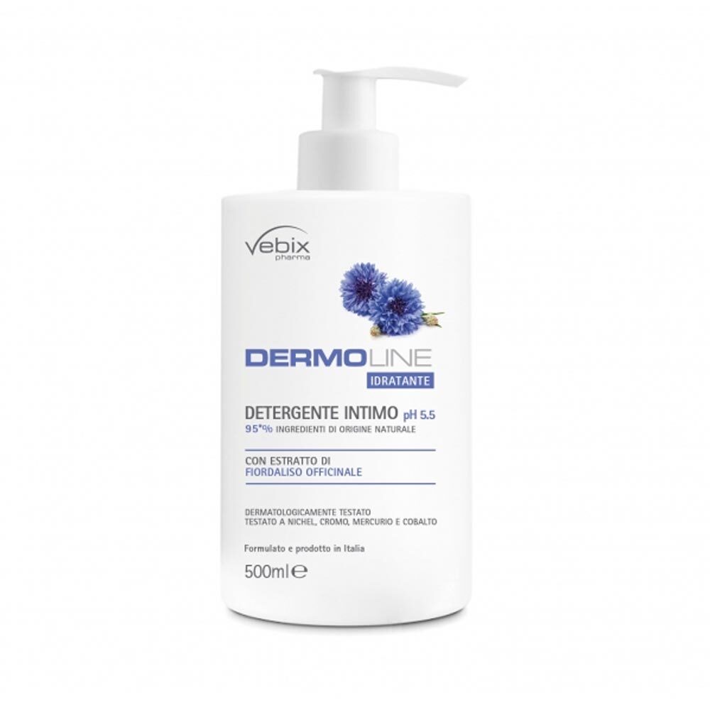 Vebix Dermoline - Detergente Intimo pH 5.5 Idratante al Fiordaliso, 500ml