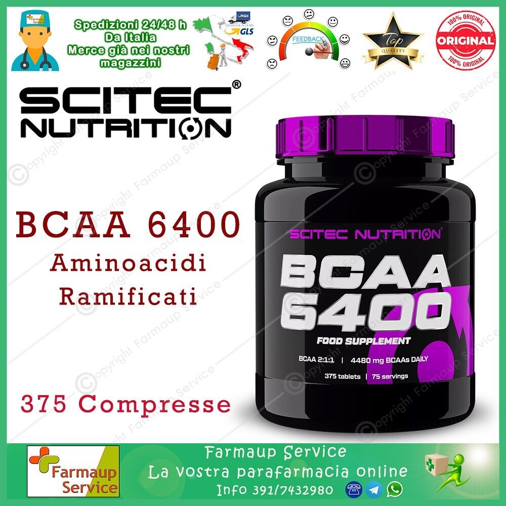 SCITEC NUTRITION BCAA 6400 Aminoacidi Ramificati 375 Compresse 2:1:1 4480 mg
