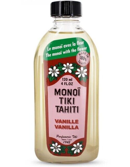 Monoi Tiki Tahiti Profumo di Vaniglia Olio Multiuso per Viso Corpo e Capelli ...
