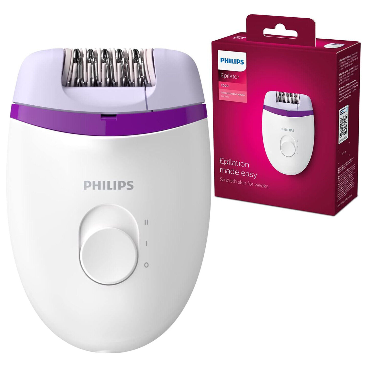 EPILATORE ELETTRICO PHILIPS BRE225/00 SATINELLE ESSENTIAL BIANCO WHITE
