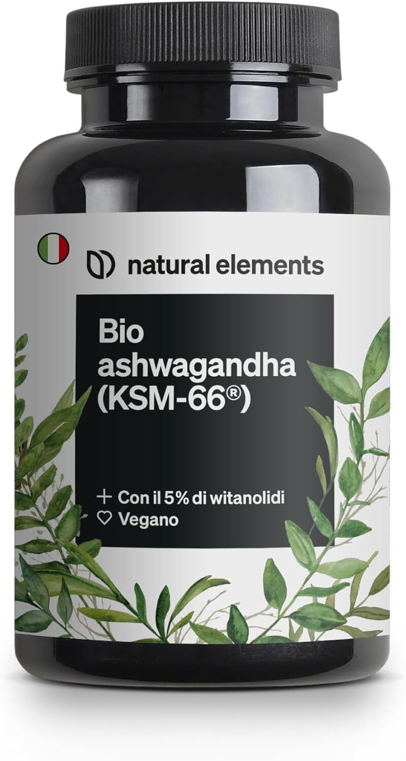 Bio Ashwagandha KSM-66 – Alto Dosaggio – 180 Capsule – Bio...