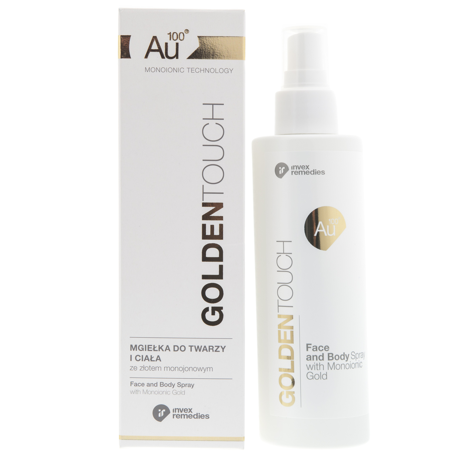 Invex Remedies Au100 Gold, Nebbia per viso e corpo, 200 ml