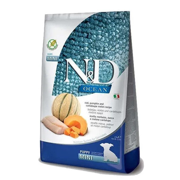 Farmina ned ocean cane puppy mini merluzzo zucca e melone cantalupo 800 gr