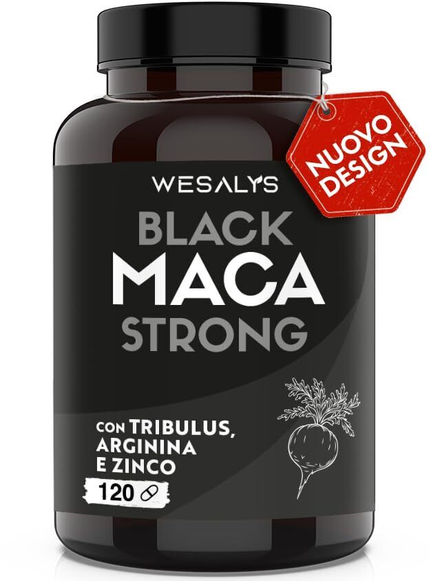 Maca Peruviana Nera + Tribulus Terrestris + Arginina + Zinco | Alto Dosaggio...