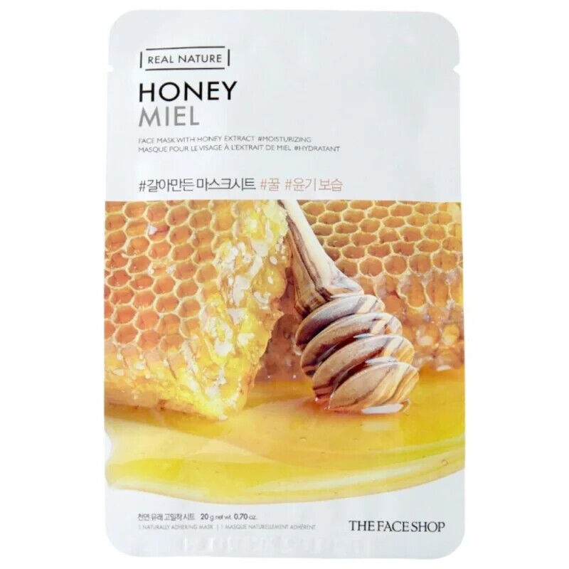 The Face Shop Maschera in fogli Real Nature con miele, 20 g