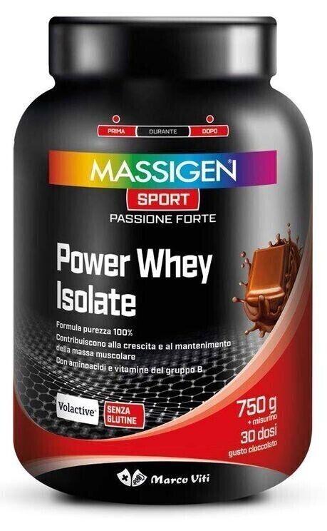 MASSIGEN SPORT Power Whey 100% Isolate Cioccolato 750g