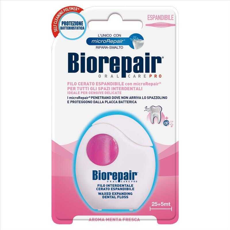 Biorepair Filo Interdentale Cerato Espandibile Per Gengive Delicate 25 + 5 m