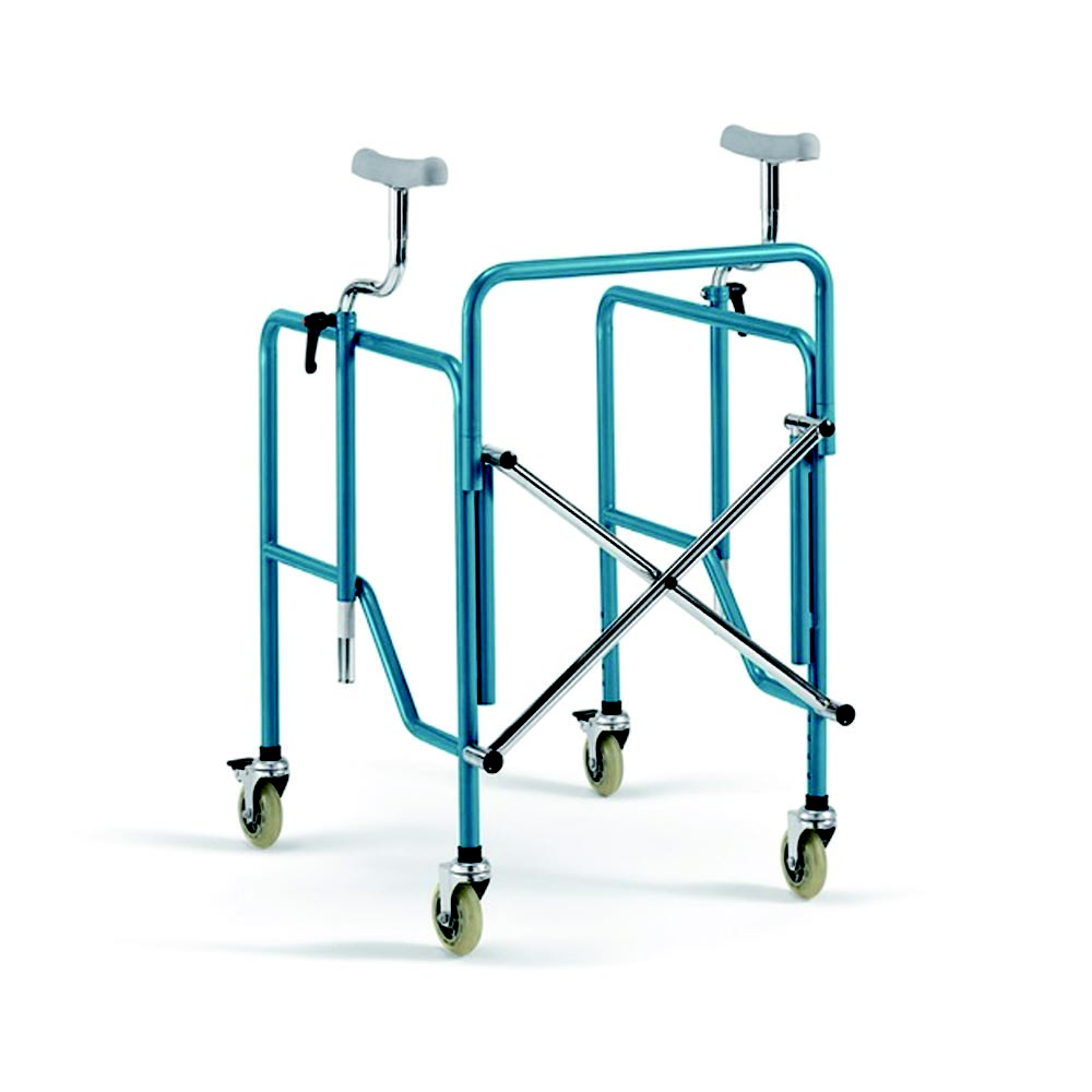 KSP Deambulatore Girello rollator per anziani R11 ascellare 4 ruote Azzurro