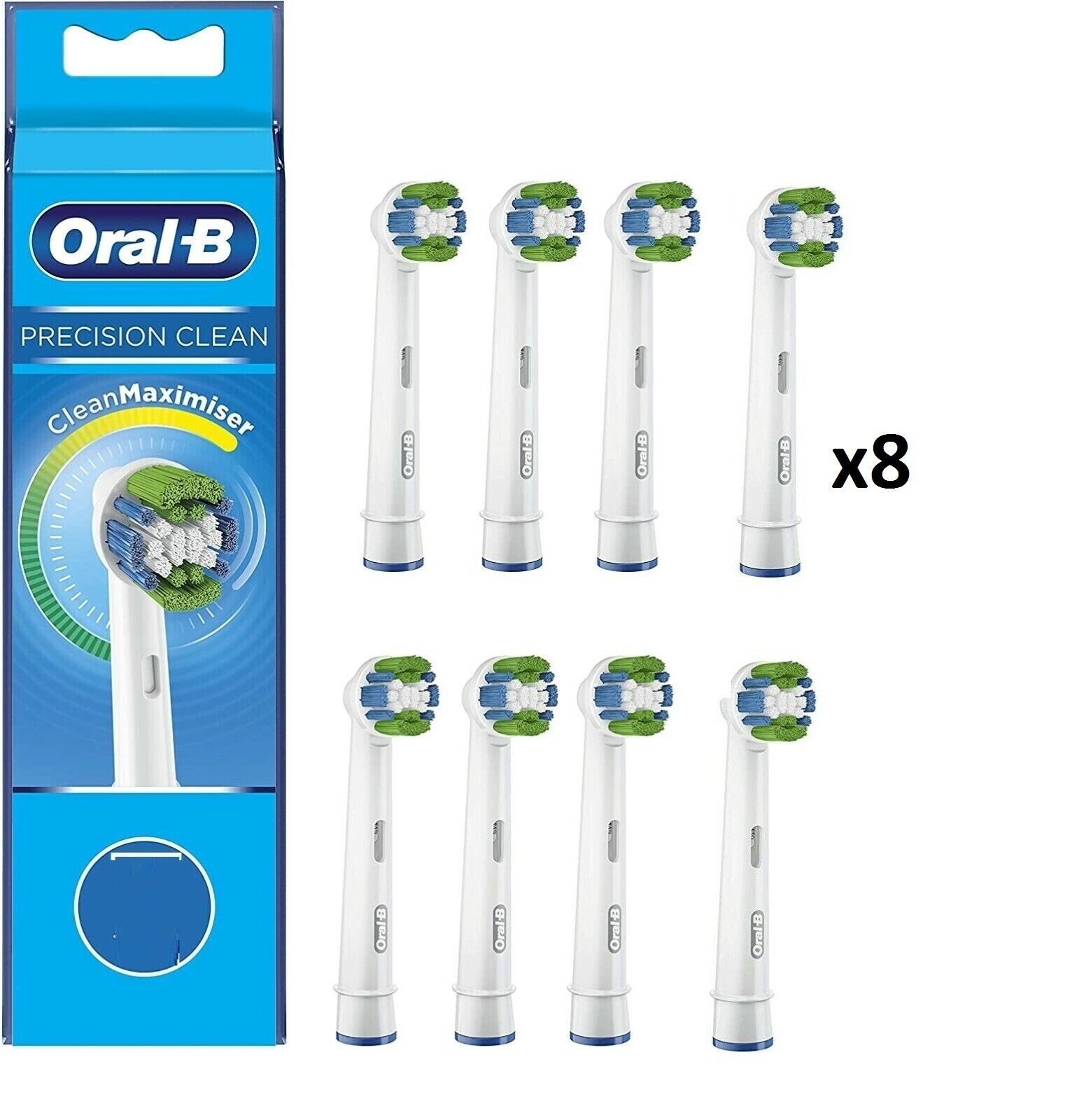 Testine Ricambio Oral-B Precision Clean per Spazzolino Elettrico Confezione 8pz