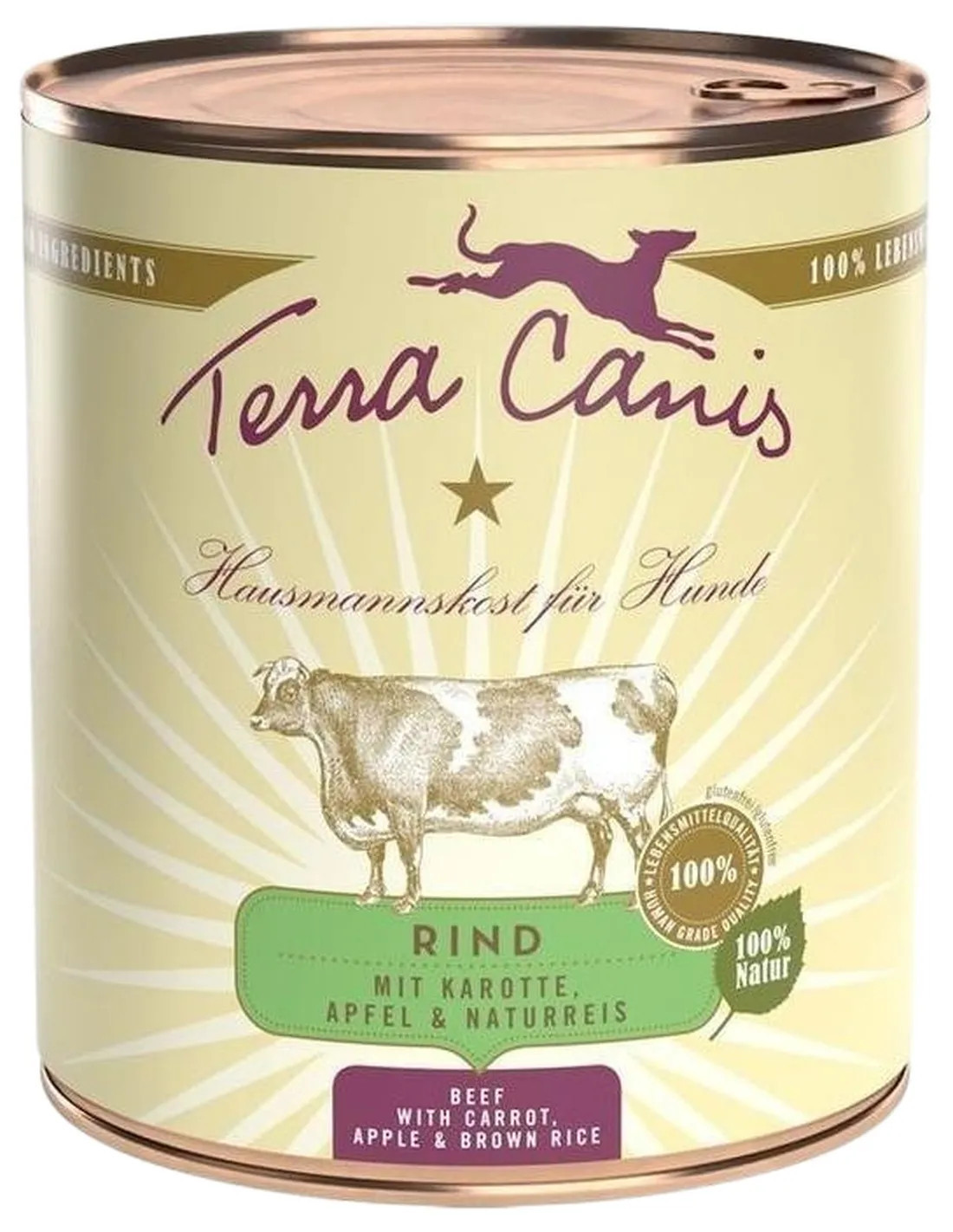 Terra canis classic manzo con carote, mela e riso integrale 800 gr