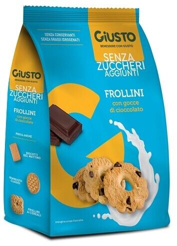 Farmafood Giusto Senza Zucchero Frollini Gocce Cioccolato Senza Zucchero 350 G