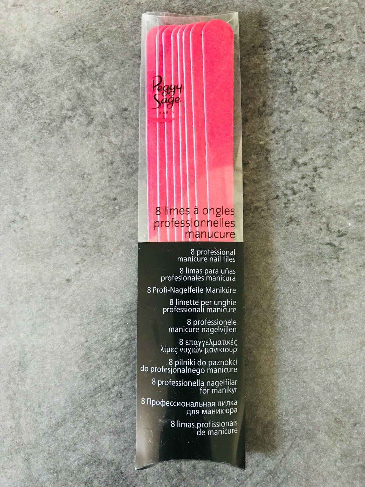 Peggy Sage Scatola Di 8 Lime Per Unghie Manicure Rosa Fluo Pro Grana 150/180