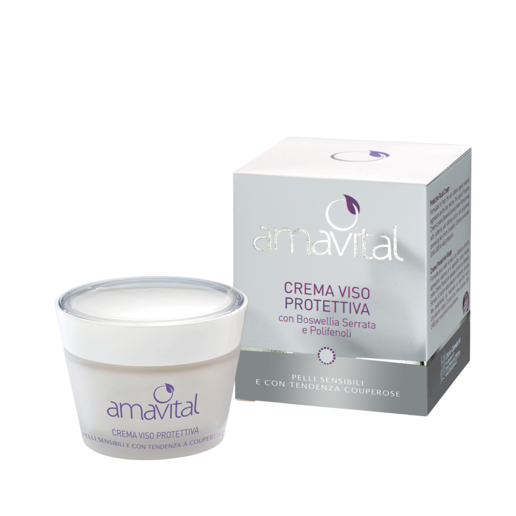 Amavital Crema Viso Protettiva Pelli Sensibili e con Couperose 50 ml