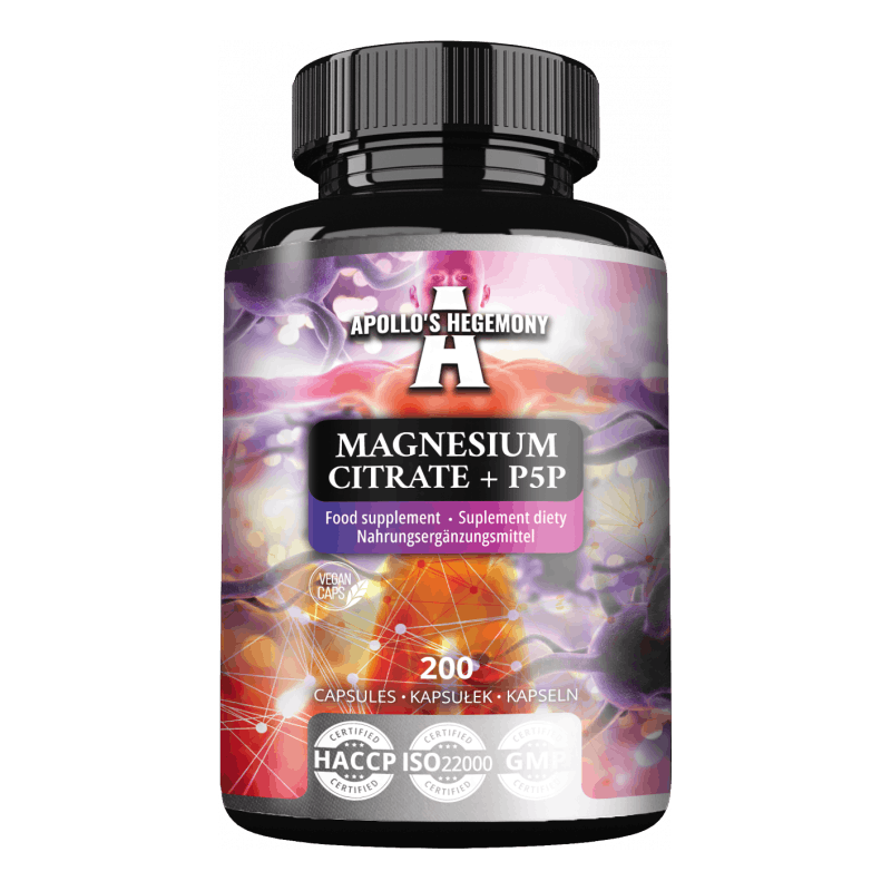 APOLLO'S HEGEMONY Magnesium Citrate + P5P 200 caps.