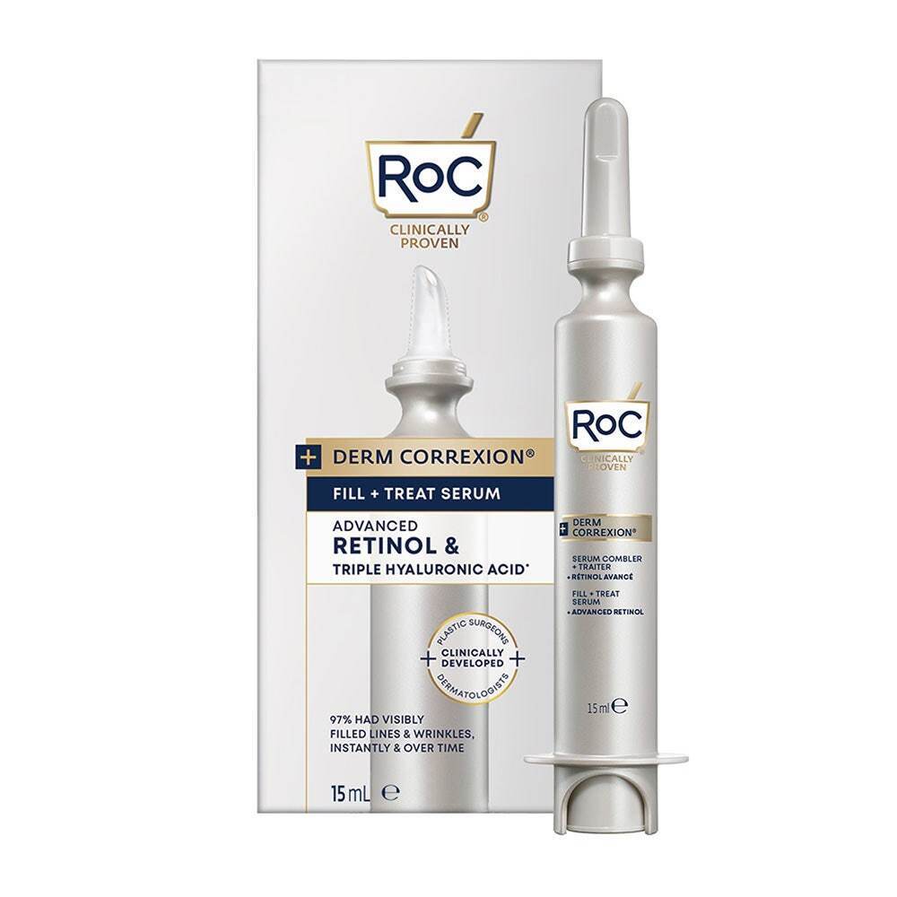 RoC Derm Correxion - Fill + Treat Siero Viso Retinolo e Acido Ialuronico, 15ml