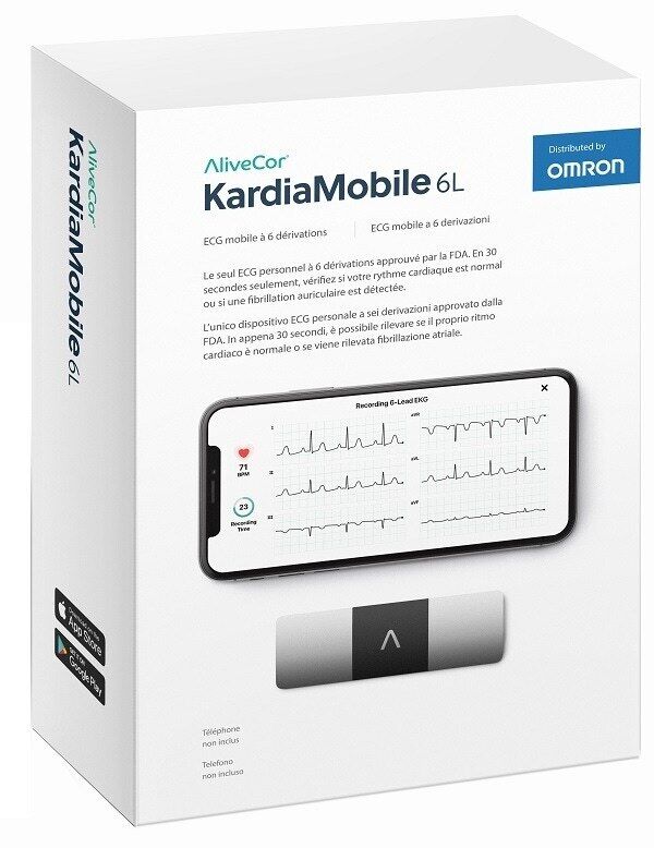 Omron AliveCor Kardia Mobile 6L Dispositivo ECG Tascabile