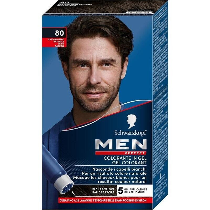 SCHWARZKOPF MEN PERFECT TINTA PER CAPELLI GEL PER UOMO EFFETTO NATURALE DURA 28