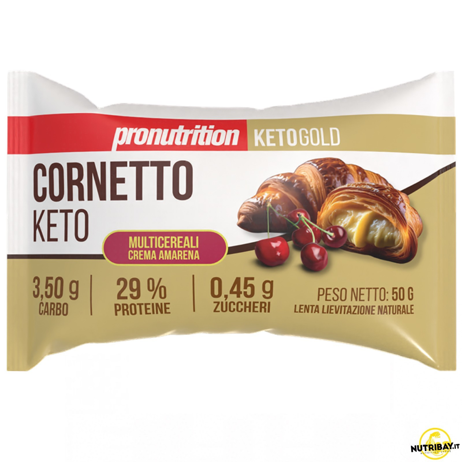 Pronutrition Cornetto Keto Multicereali Crema Amarena - 1 cornetto da 50 gr