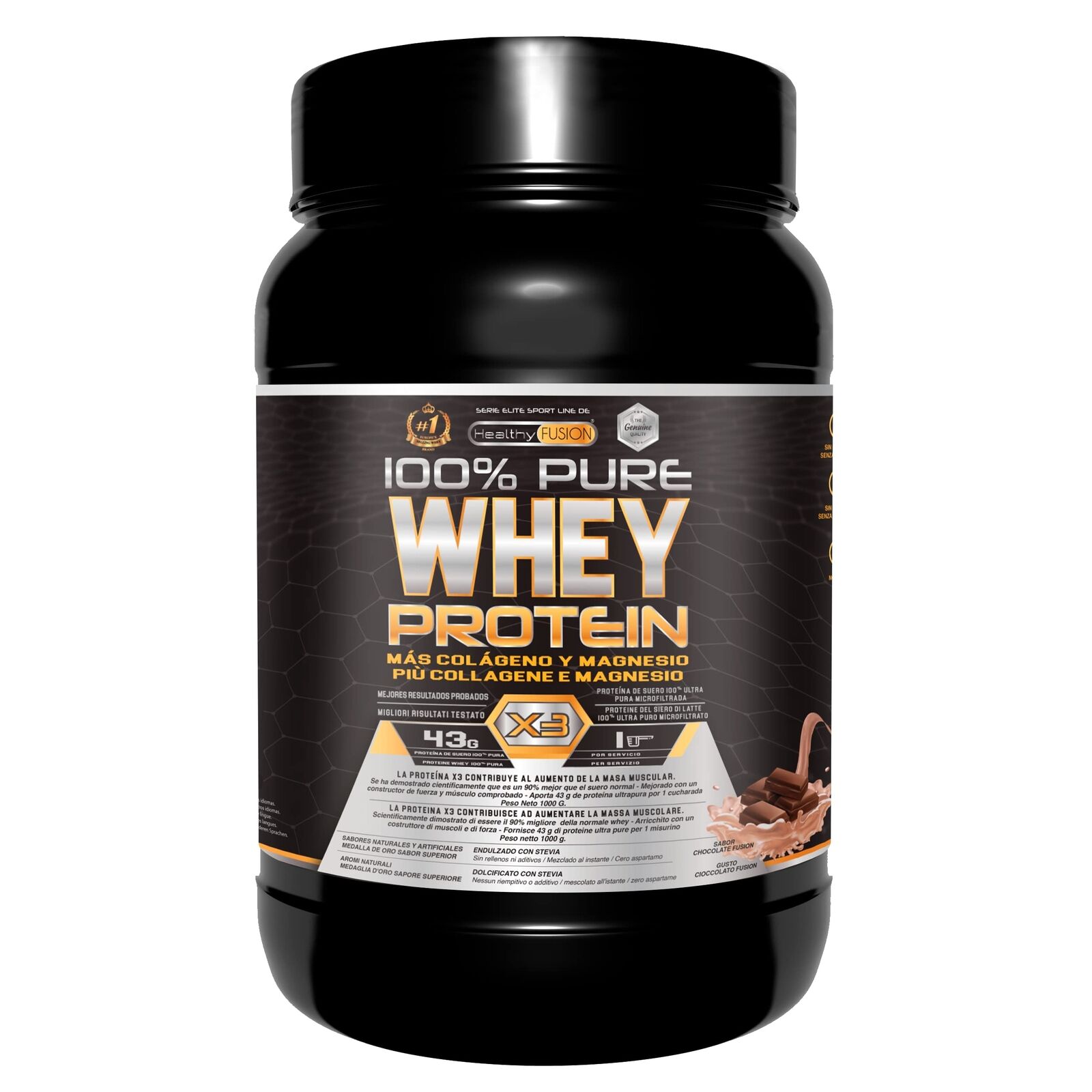 Healthy FUSION Whey protein 100% pura | Proteine whey + collagene +