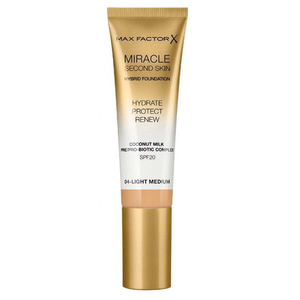 Max Factor Miracle Second Skin Hybrid Fondotinta - 04 Light/Medium