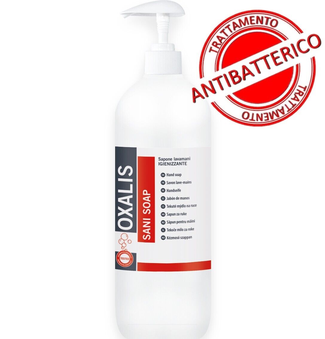 12 pezzi Sani Soap lt.1 sapone lavamani igienizzante con glicerina pH neutro