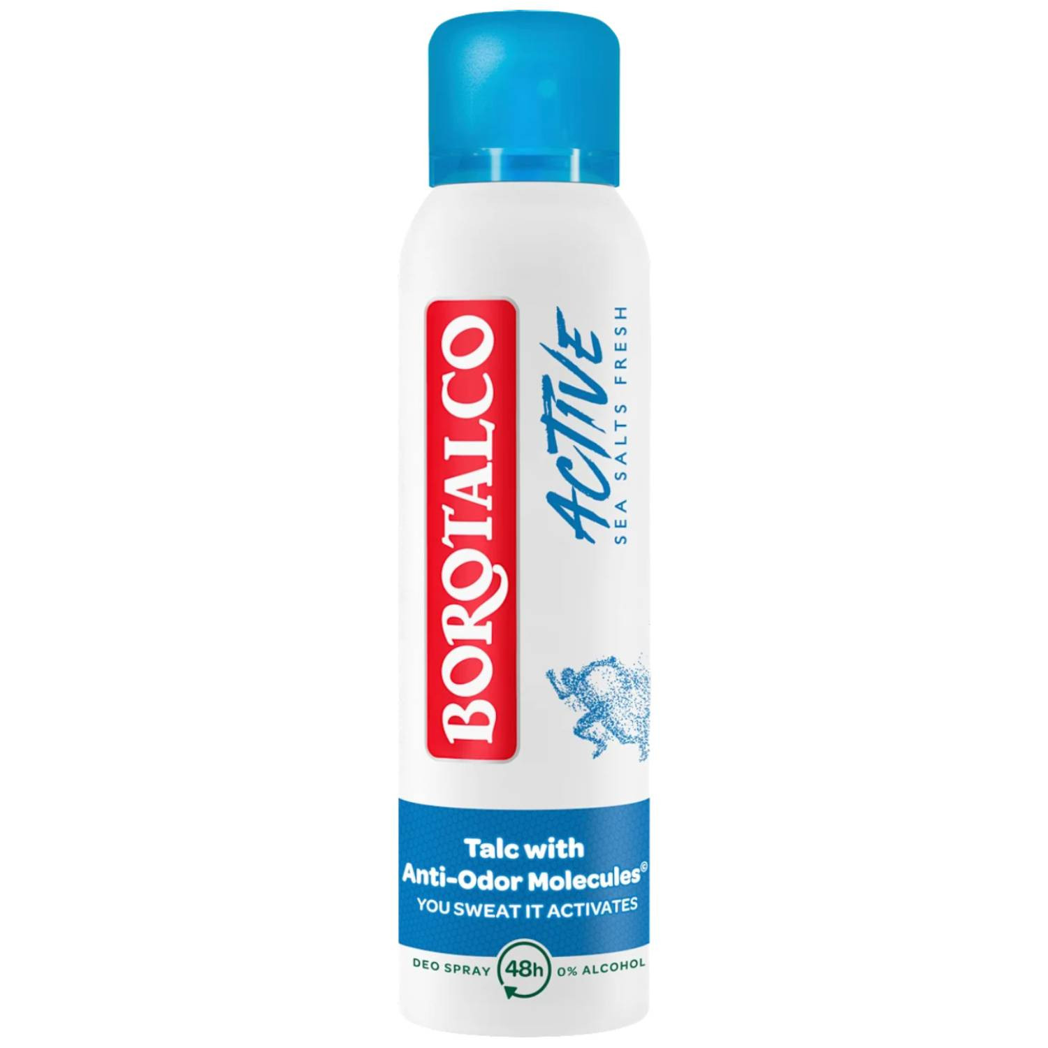 Borotalco Active Deodorante Uomo Con Talco Anti-Odor Sali Marini 48H 150 Ml